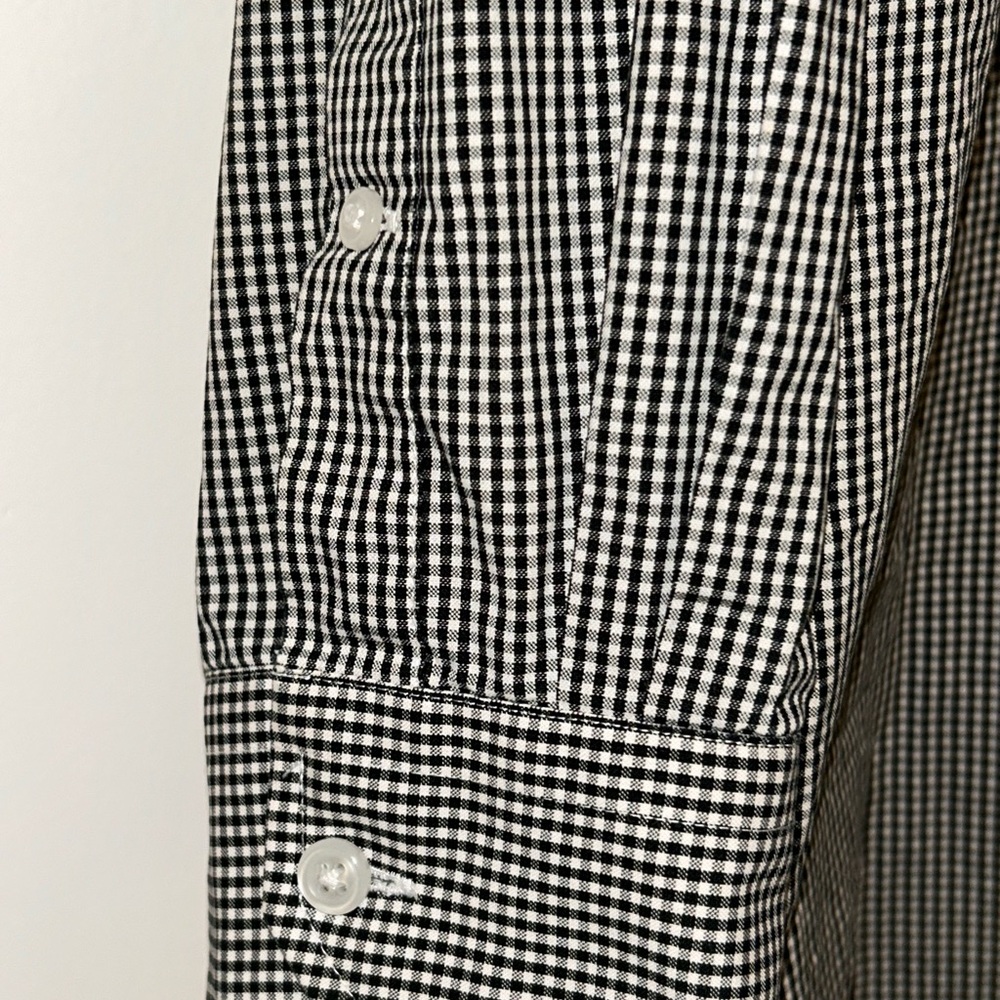 CM Gold Series Men's Black Checkered Casual Button Down Shirt - Picture 7 of 8